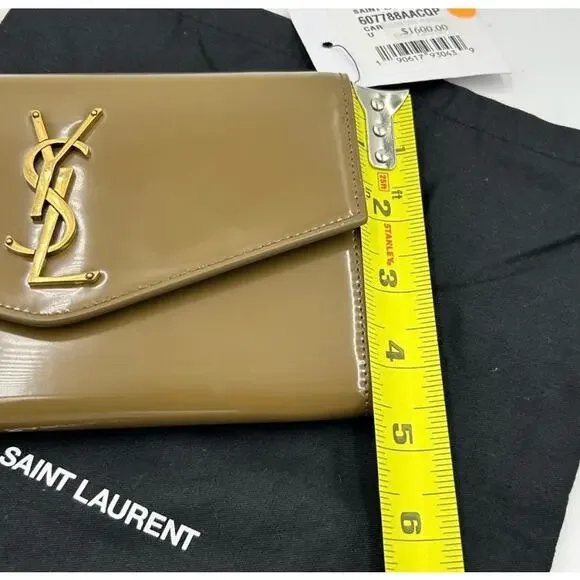 Saint Laurent Ysl Tan Leather Clutch/chain wallet made in Italy - Picture 11 of 11